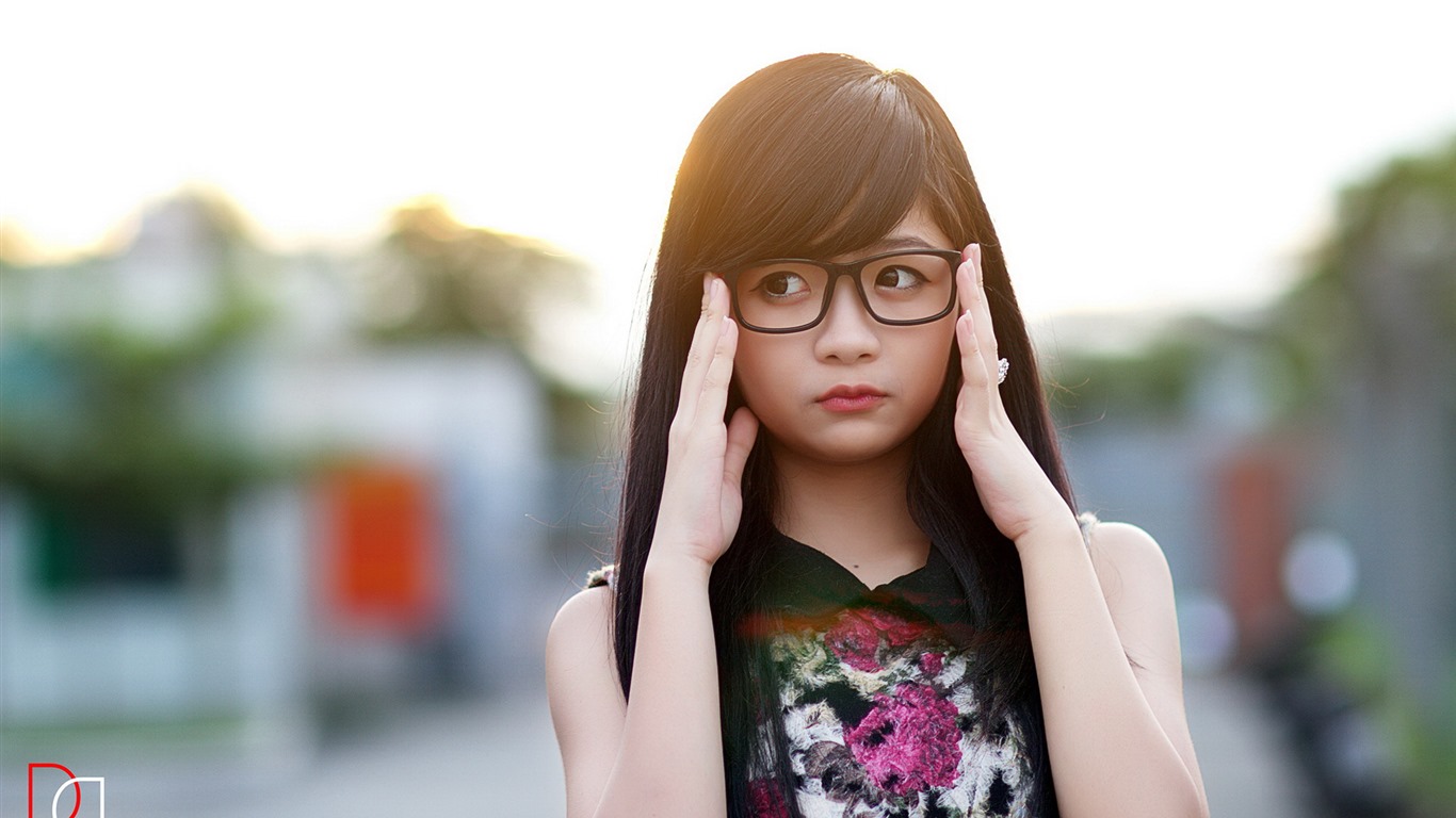 순수하고 사랑스러운 젊은 아시아 여자의 HD 월페이퍼 컬렉션 (3) #34 - 1366x768