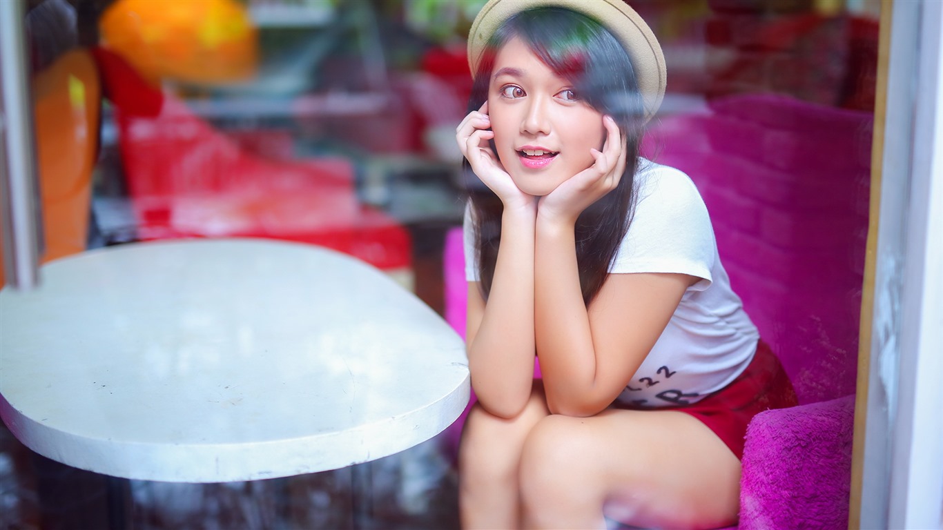 순수하고 사랑스러운 젊은 아시아 여자의 HD 월페이퍼 컬렉션 (3) #39 - 1366x768