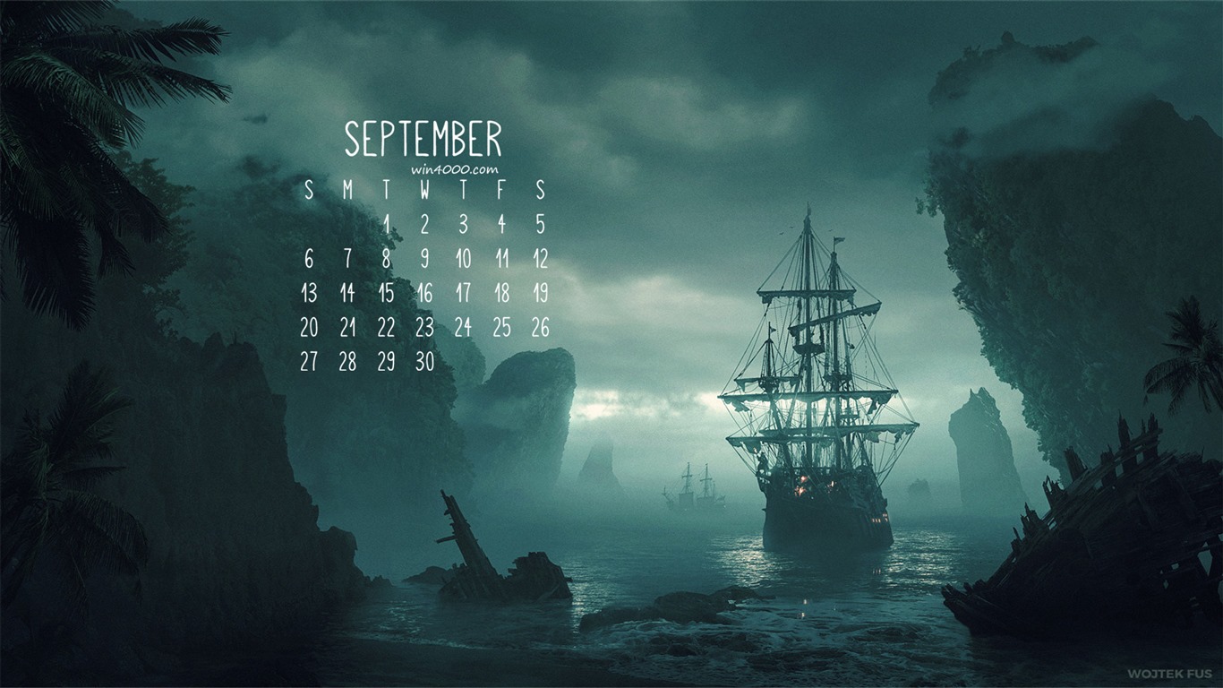 Septembre 2016 calendrier fond d'écran (1) #2 - 1366x768