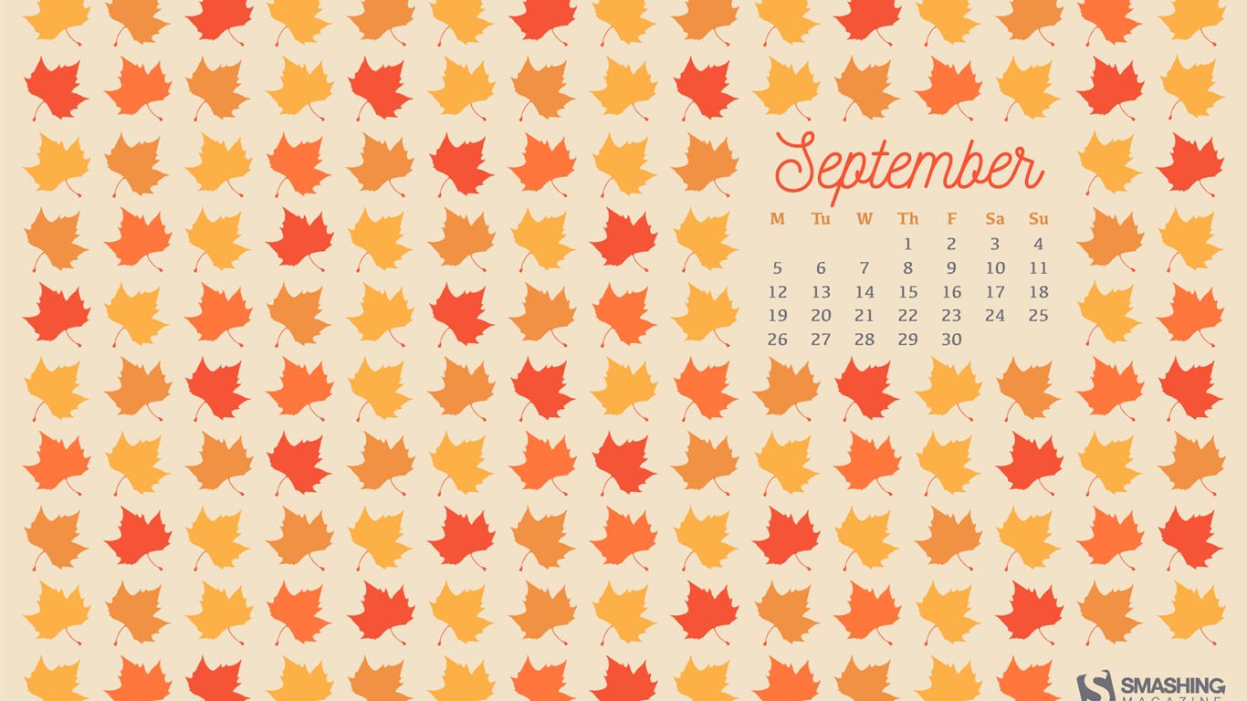 De septiembre de fondo de pantalla de calendario el año 2016 (2) #9 - 1366x768