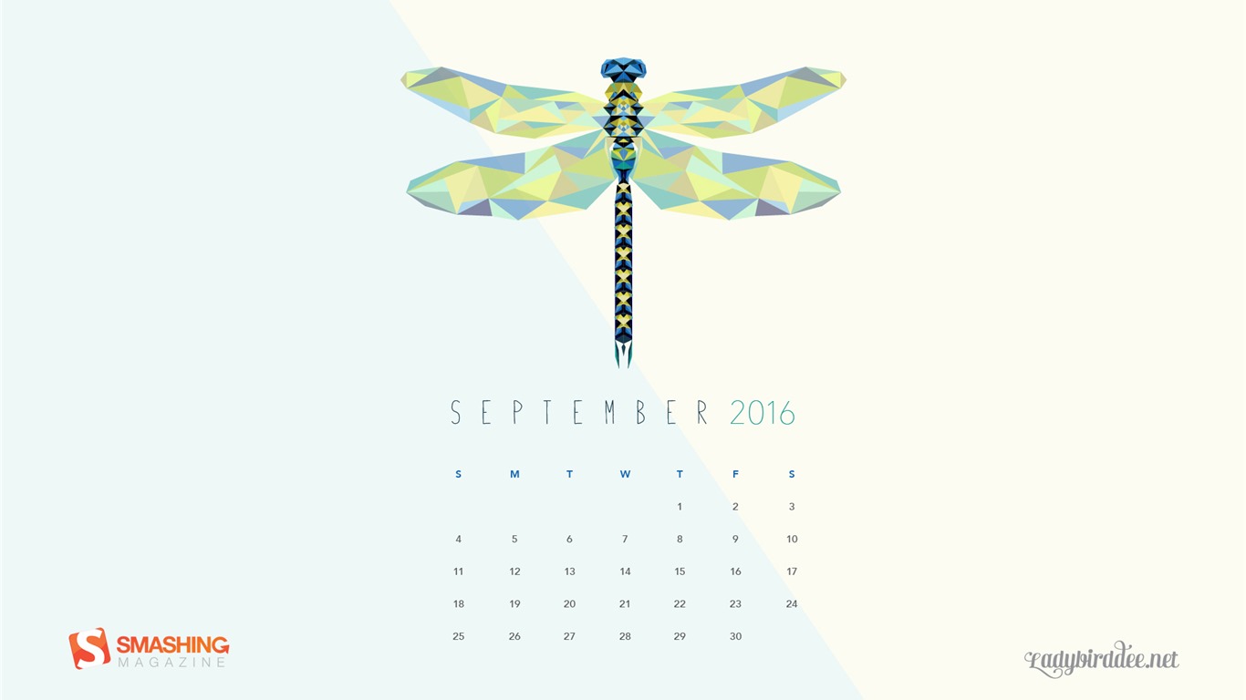 De septiembre de fondo de pantalla de calendario el año 2016 (2) #14 - 1366x768