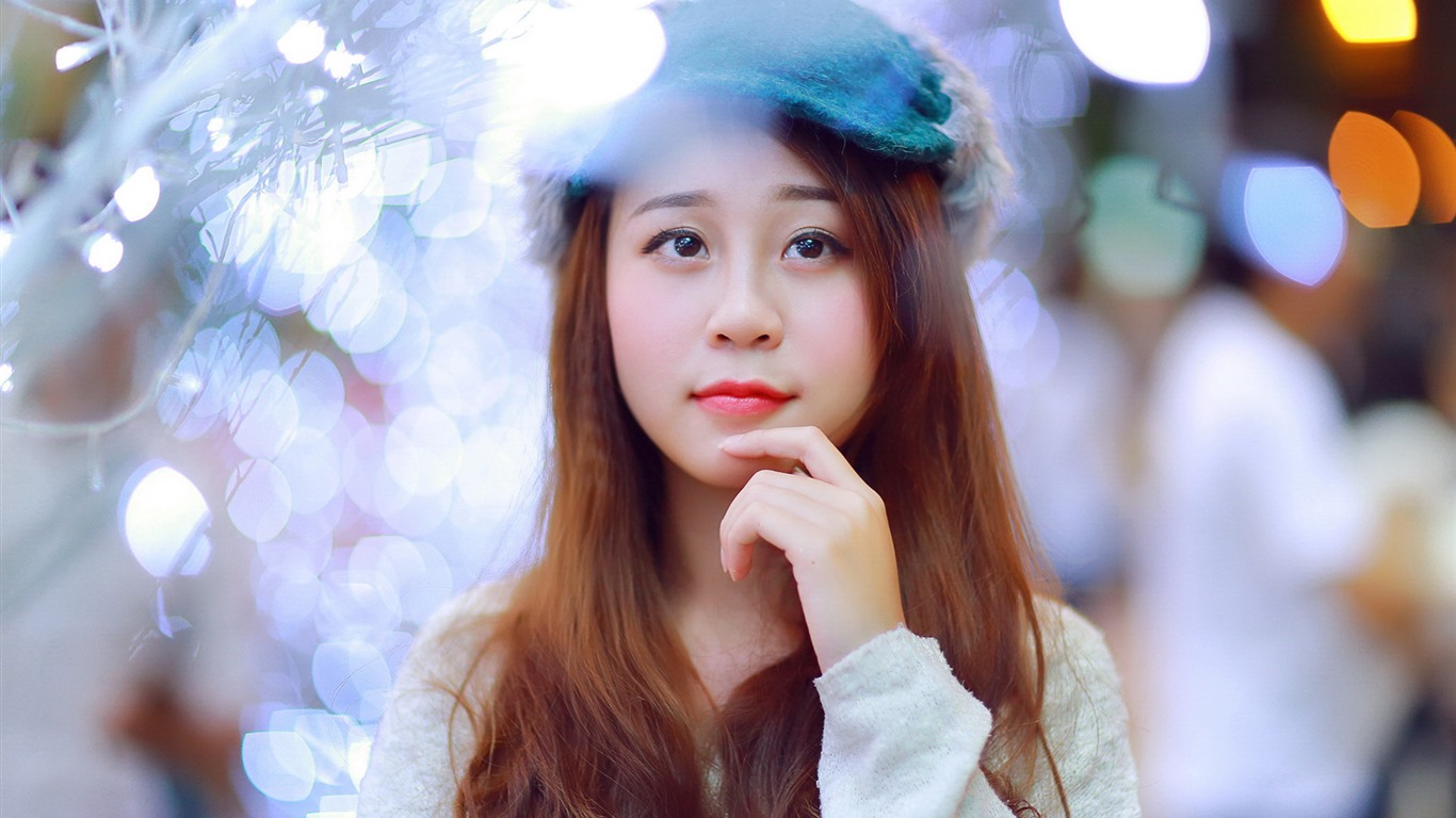 Reine und schöne junge asiatische Mädchen HD-Wallpaper  Kollektion (4) #1 - 1366x768