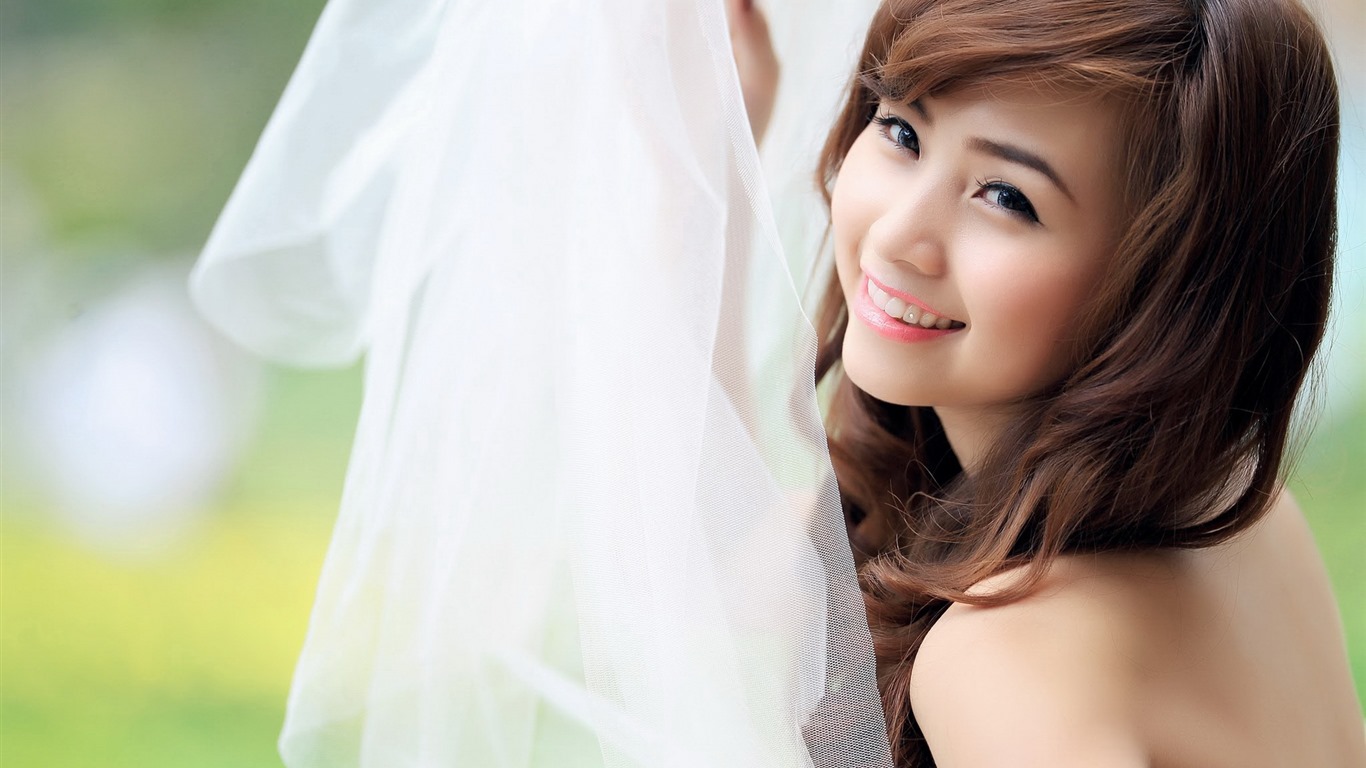 순수하고 사랑스러운 젊은 아시아 여자의 HD 월페이퍼 컬렉션 (4) #23 - 1366x768