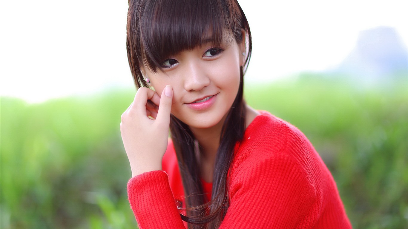 순수하고 사랑스러운 젊은 아시아 여자의 HD 월페이퍼 컬렉션 (4) #28 - 1366x768