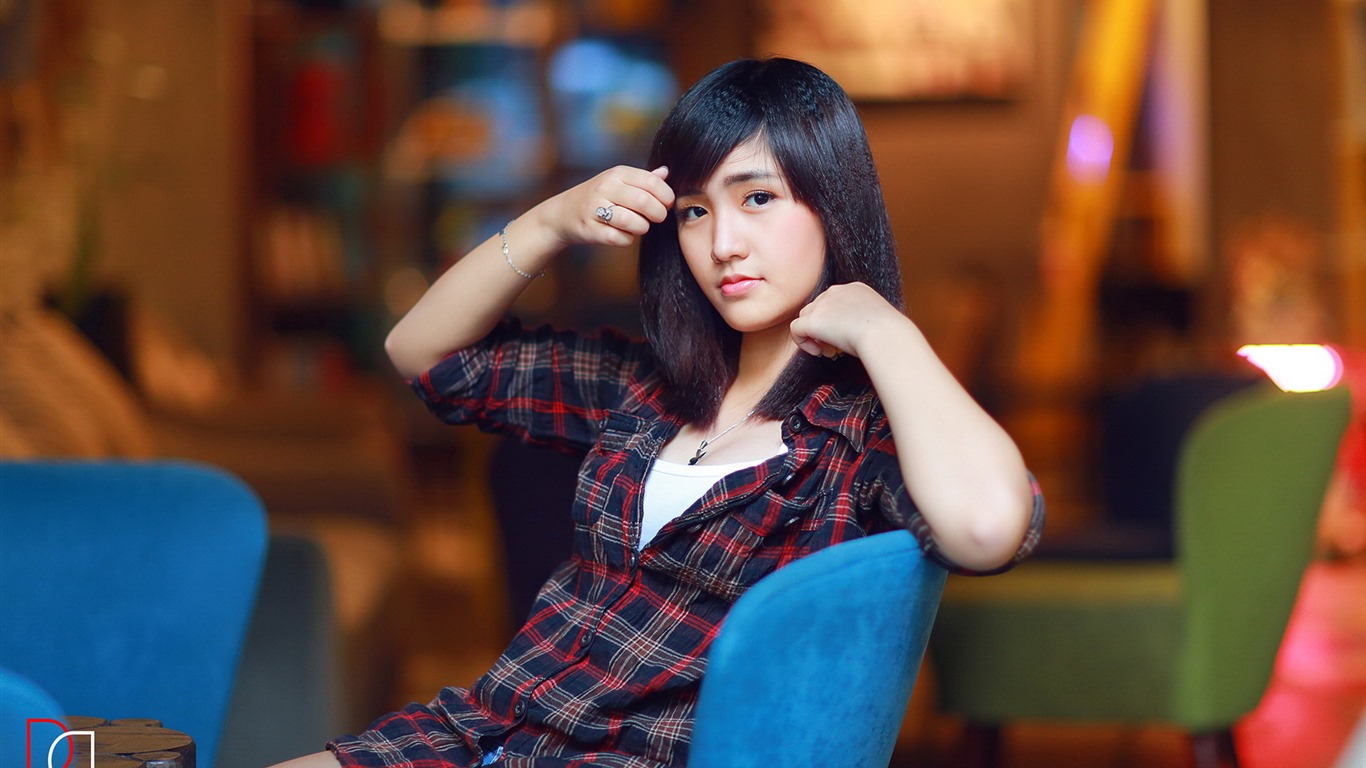 순수하고 사랑스러운 젊은 아시아 여자의 HD 월페이퍼 컬렉션 (4) #33 - 1366x768