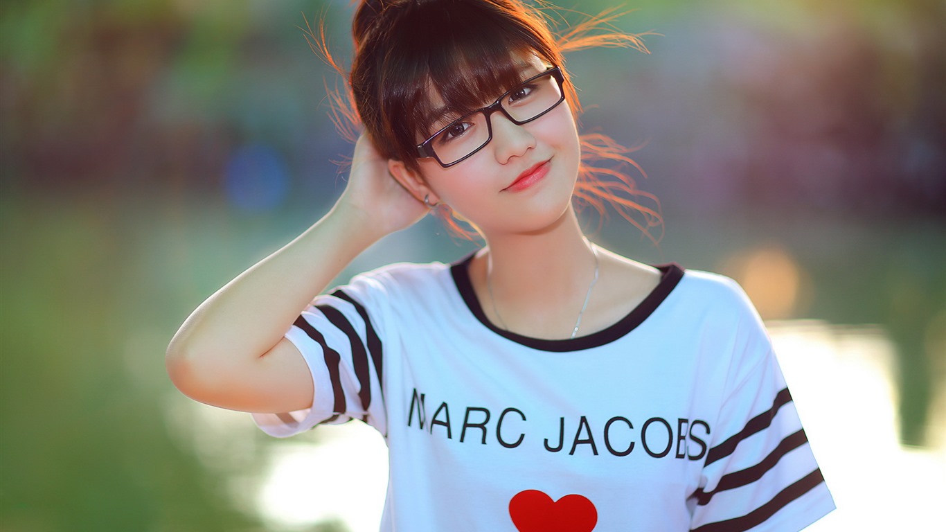 순수하고 사랑스러운 젊은 아시아 여자의 HD 월페이퍼 컬렉션 (4) #35 - 1366x768