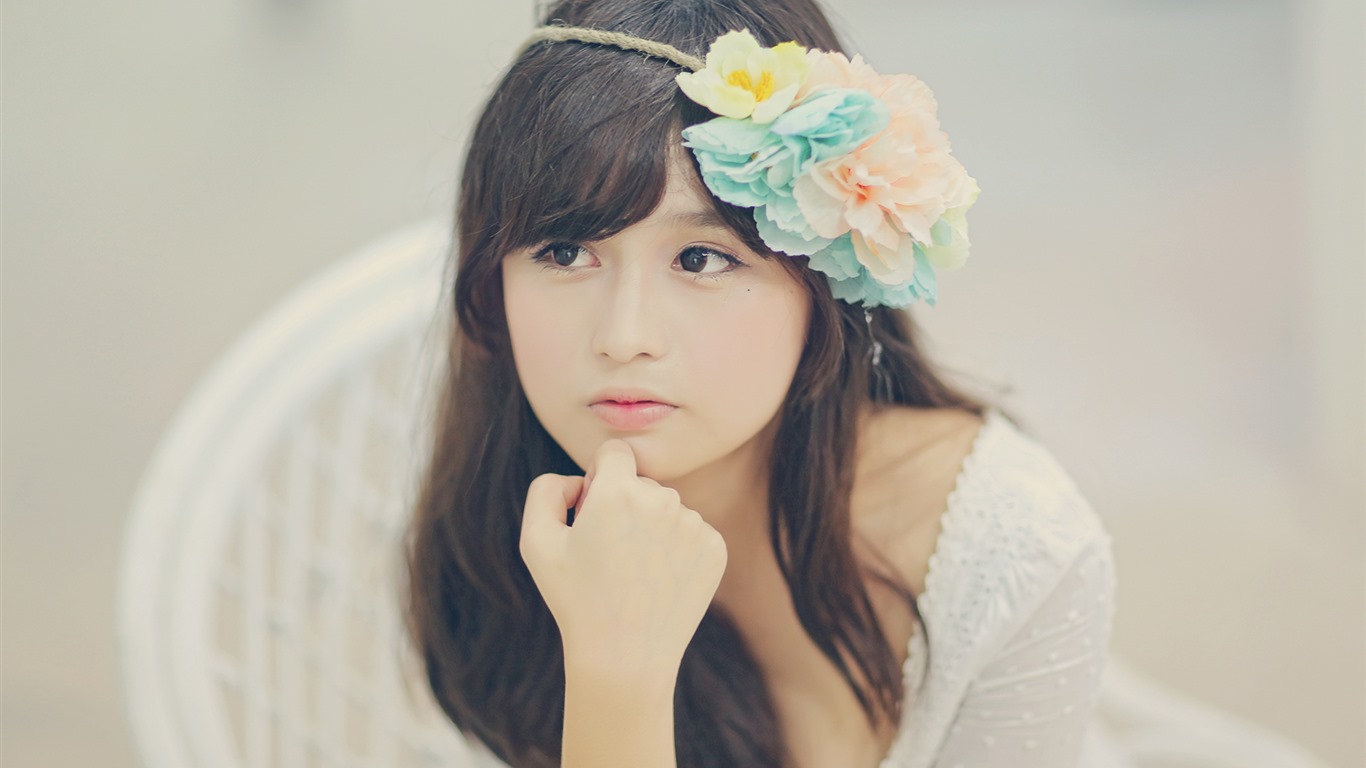 Pure et belle jeune fille asiatique fonds d'écran HD collection (5) #9 - 1366x768