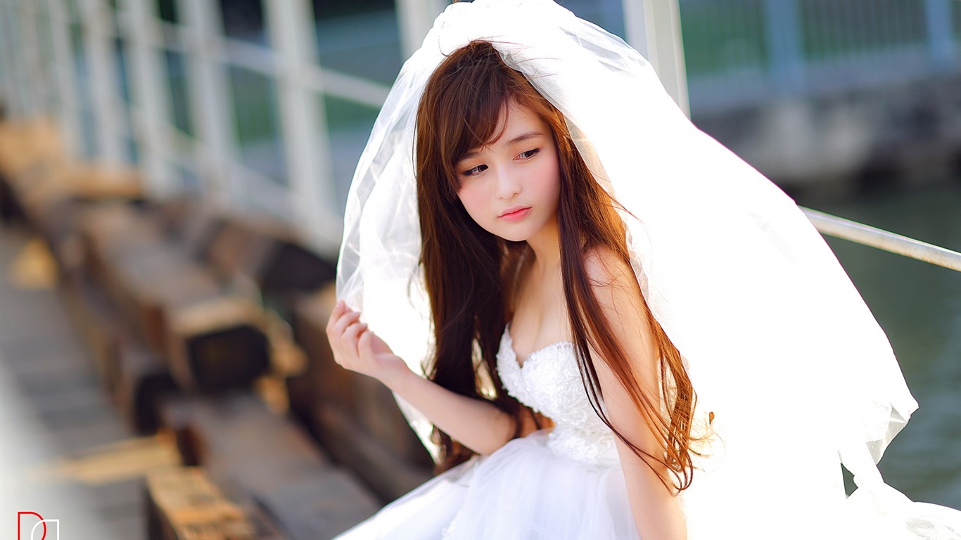 Pure and lovely young Asian girl HD wallpapers collection (5) #15 - 1366x768