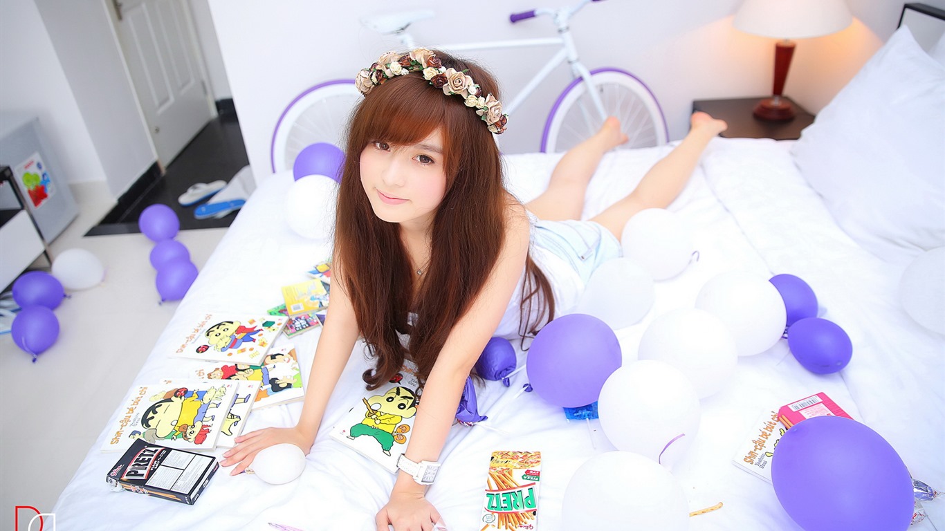 Pure and lovely young Asian girl HD wallpapers collection (5) #21 - 1366x768