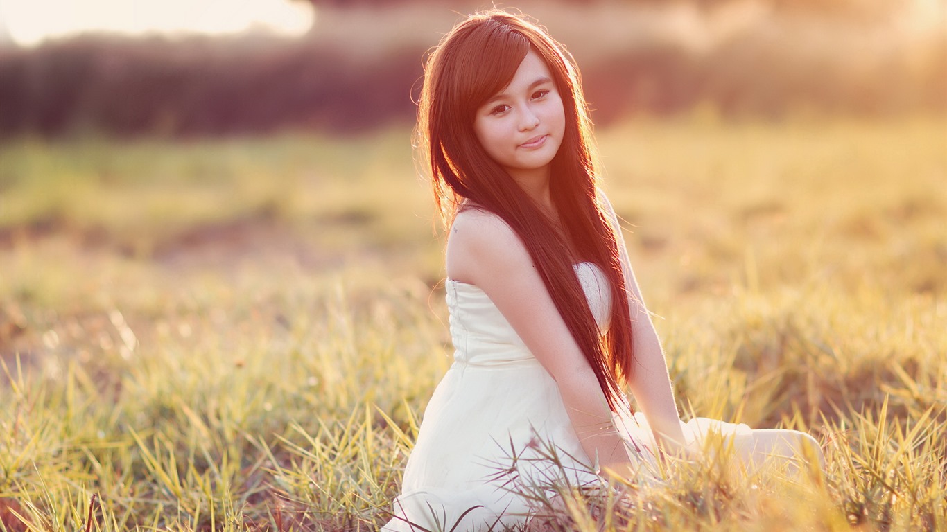 순수하고 사랑스러운 젊은 아시아 여자의 HD 월페이퍼 컬렉션 (5) #29 - 1366x768