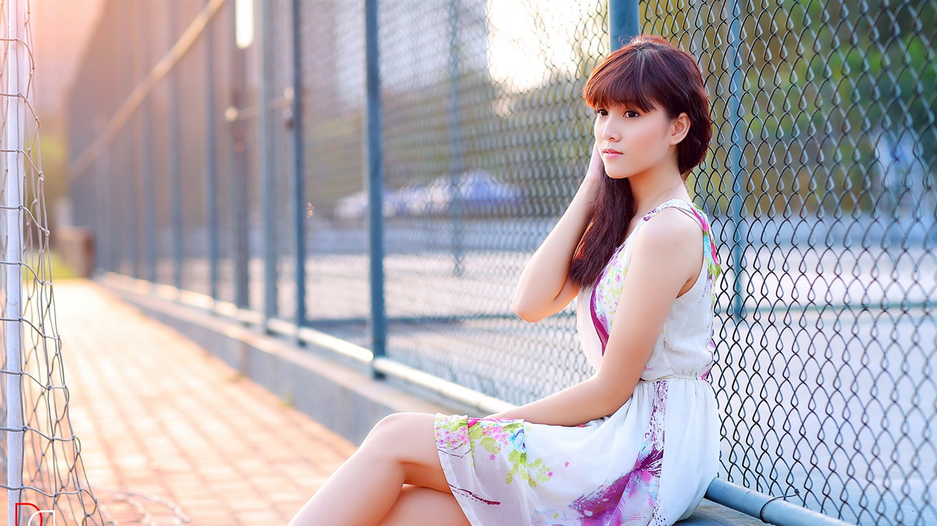 순수하고 사랑스러운 젊은 아시아 여자의 HD 월페이퍼 컬렉션 (5) #31 - 1366x768