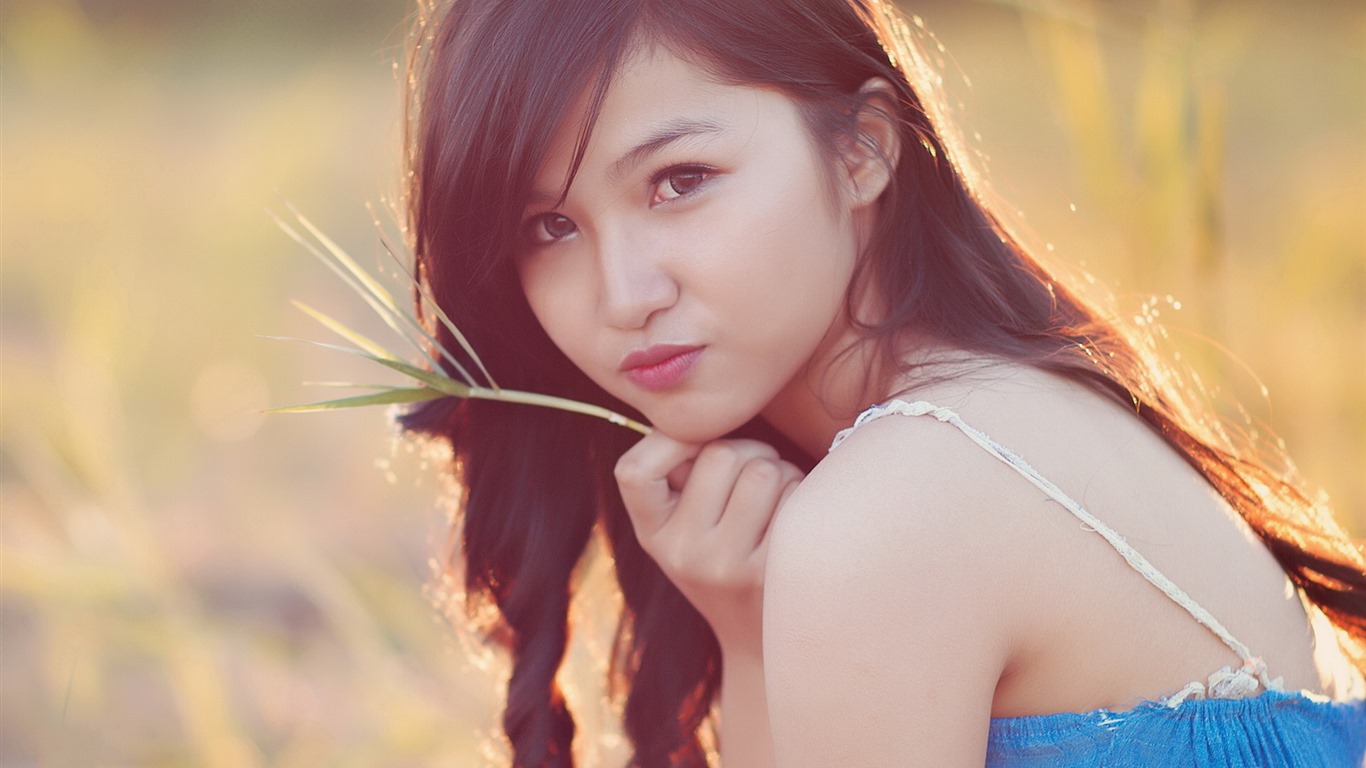 純粋で美しい若いアジアの女の子HDの壁紙コレクション (5) #35 - 1366x768
