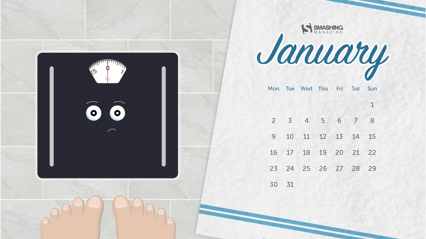 Januar 2017 Kalender Hintergrund (2) #17 - 1366x768