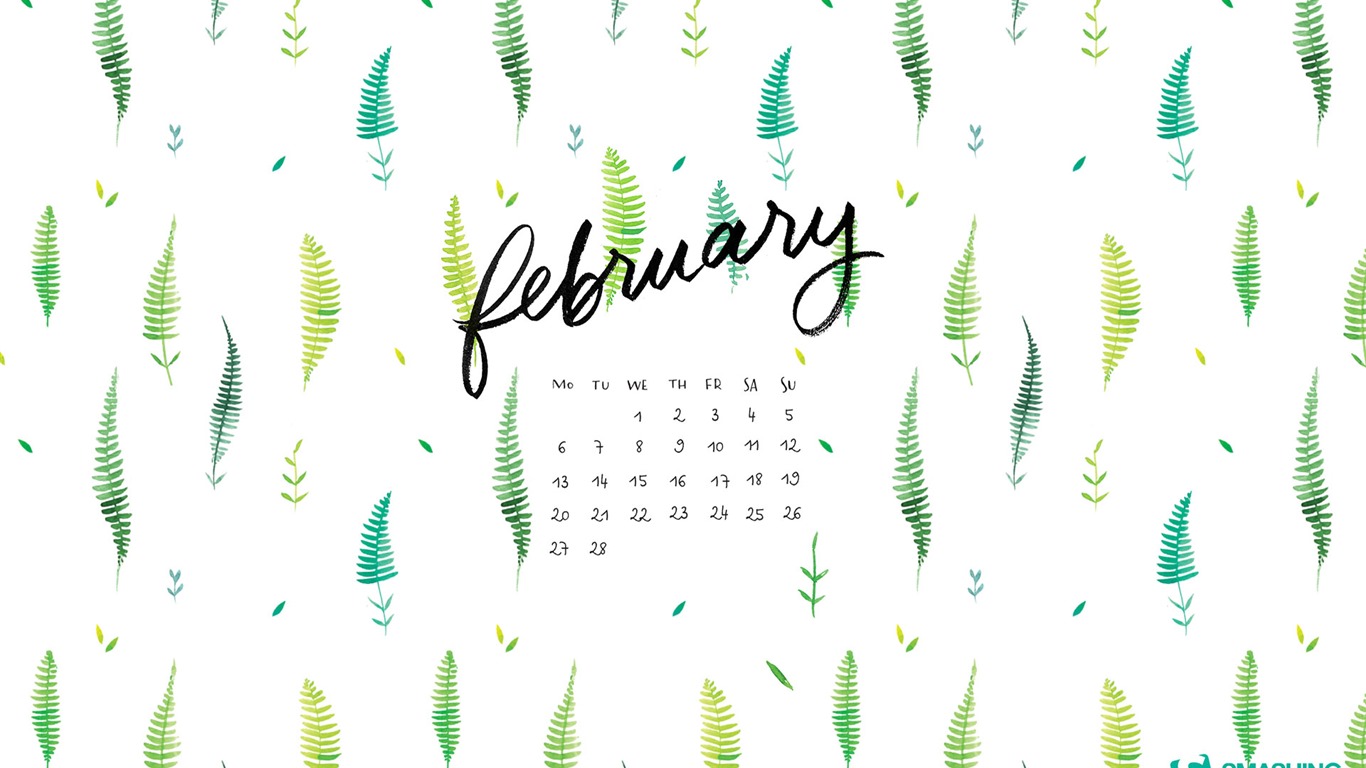 Fondo de escritorio de calendario de febrero de 2017 (1) #16 - 1366x768