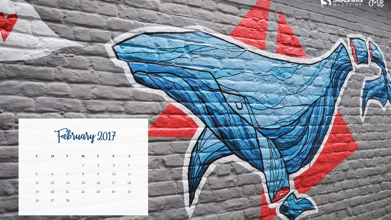 Februar 2017 Kalender Hintergrund (2) #5 - 1366x768