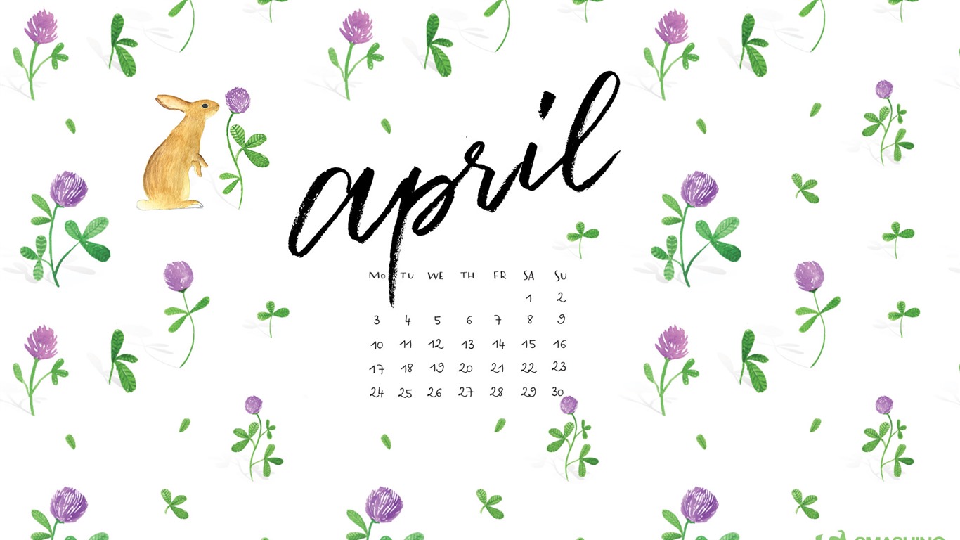 Апрель 2017 календарь обои (1) #14 - 1366x768