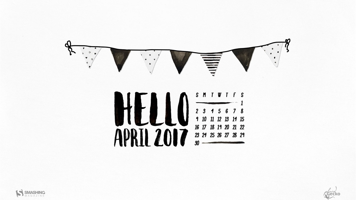 Апрель 2017 календарь обои (2) #4 - 1366x768