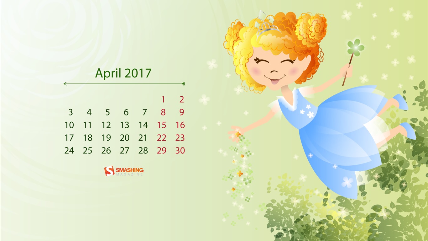 Апрель 2017 календарь обои (2) #11 - 1366x768