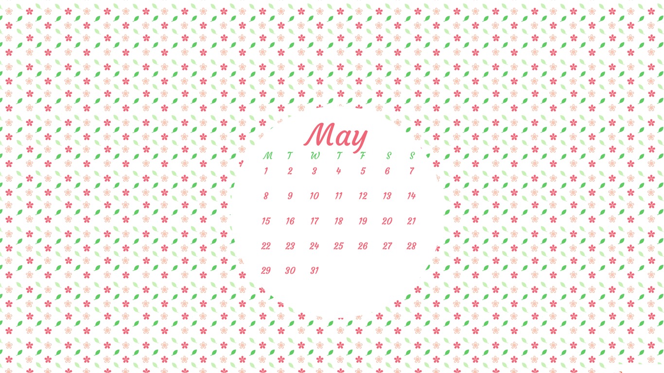 2017年5月のカレンダーの壁紙 #8 - 1366x768