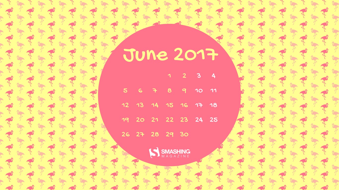 2017年6月のカレンダーの壁紙 #2 - 1366x768