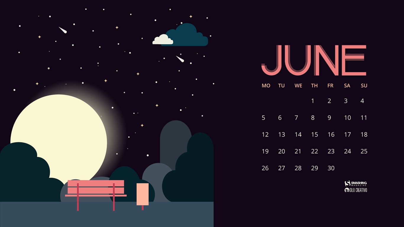 June 2017 calendar wallpaper #16 - 1366x768