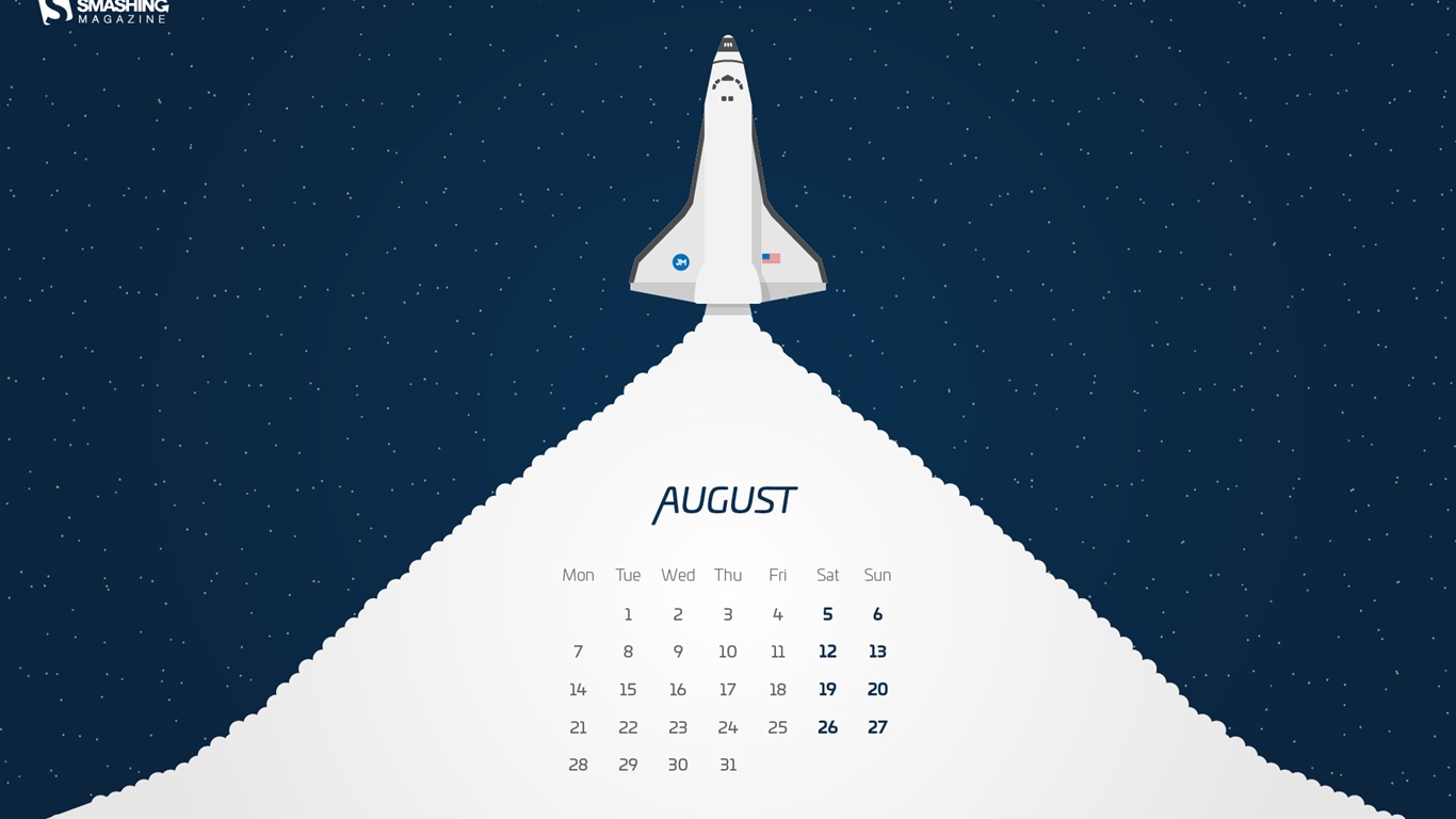 August 2017 Kalender Tapete #13 - 1366x768