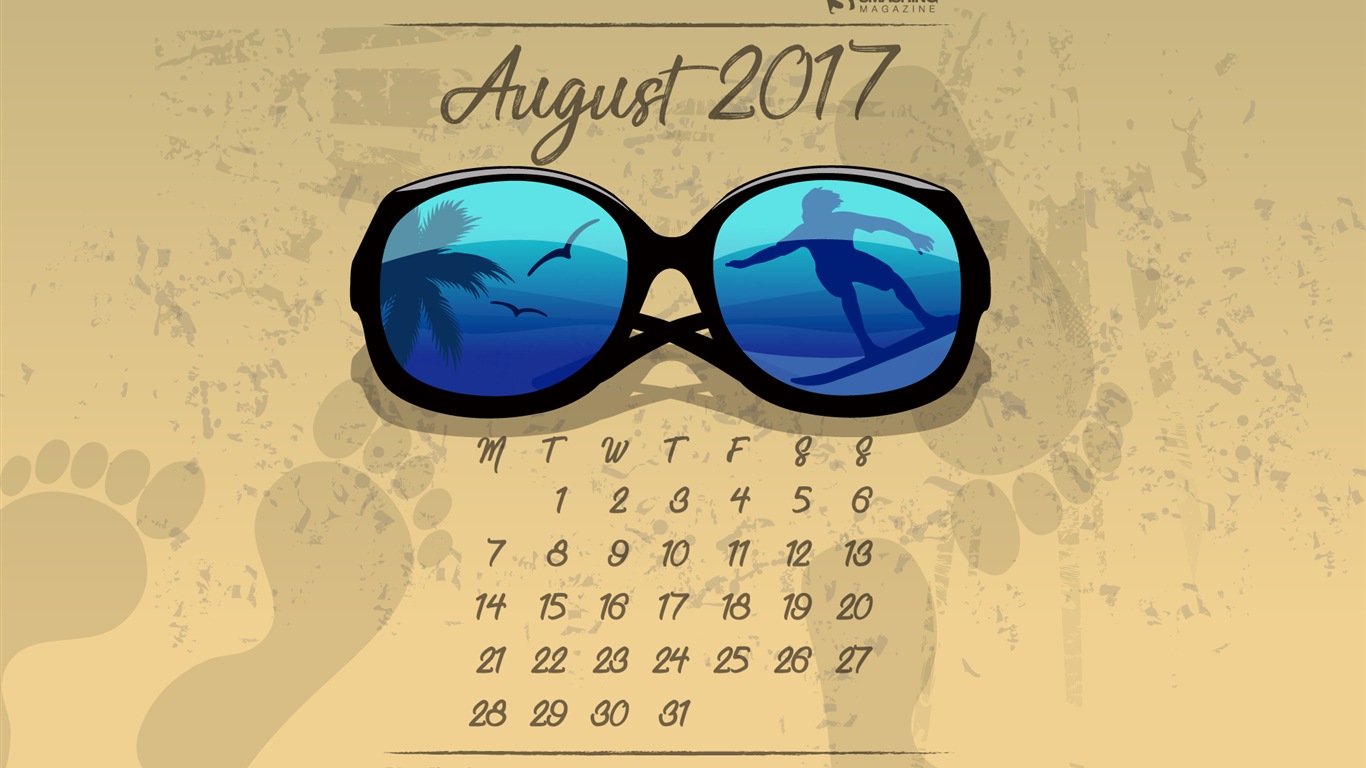 Fondo de escritorio del calendario de agosto de 2017 #21 - 1366x768