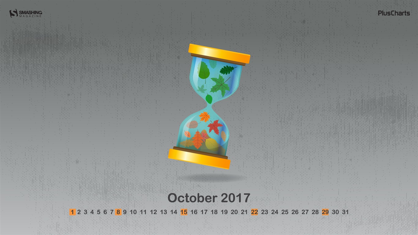 Октябрь 2017 календарь обои #9 - 1366x768