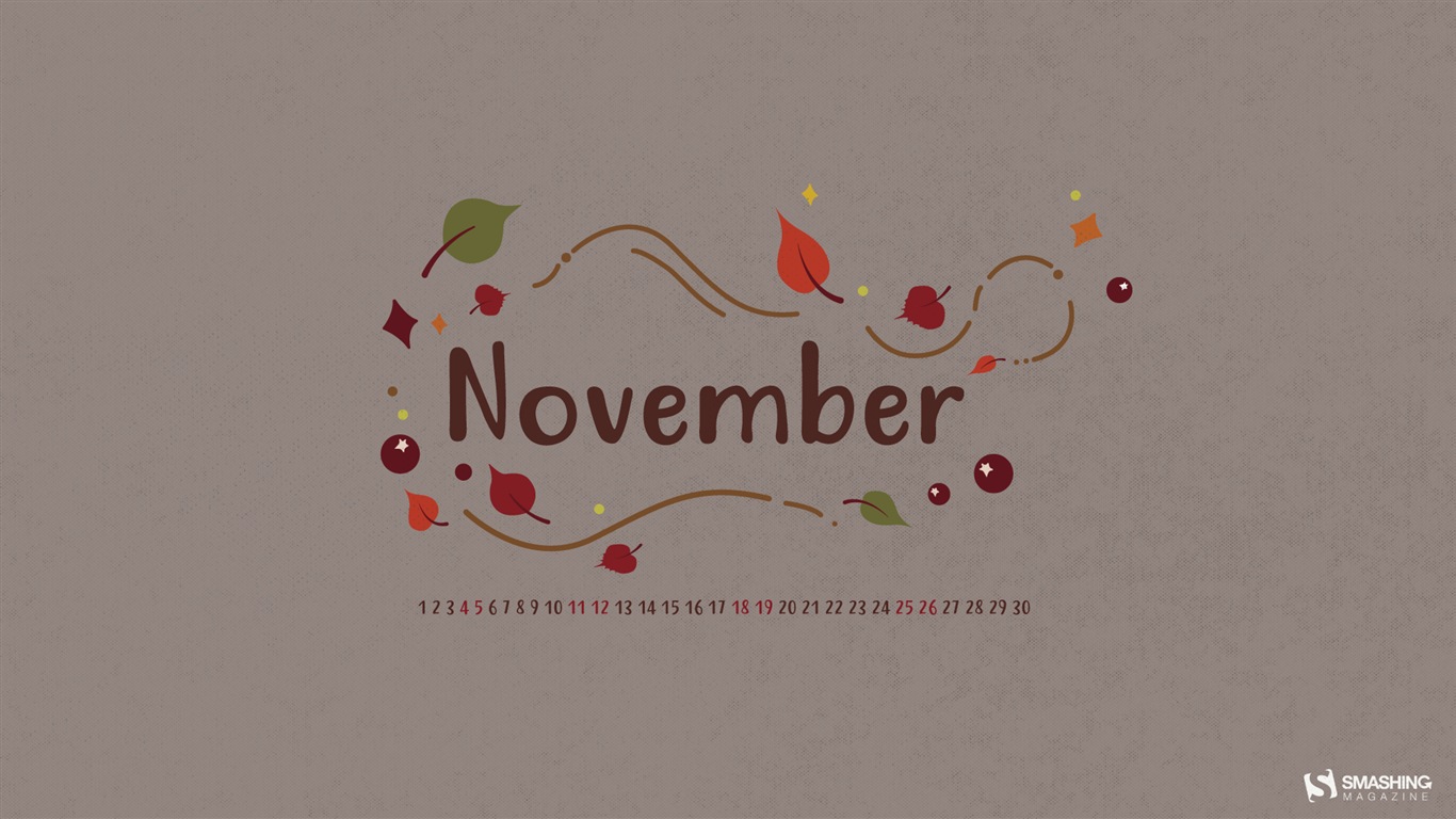 November 2017 Kalendertapete #8 - 1366x768