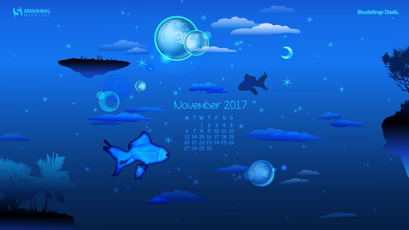 November 2017 calendar wallpaper #9 - 1366x768