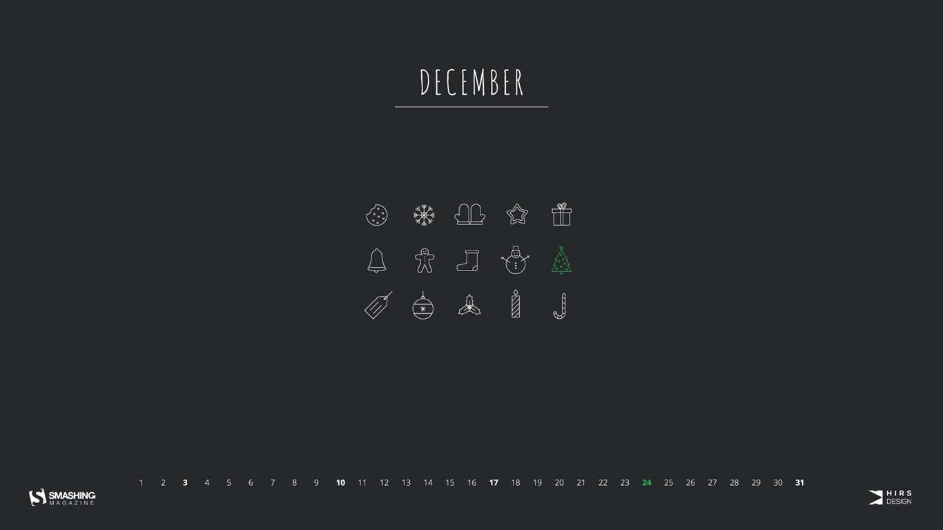 Dezember 2017 Kalender Hintergrund #21 - 1366x768