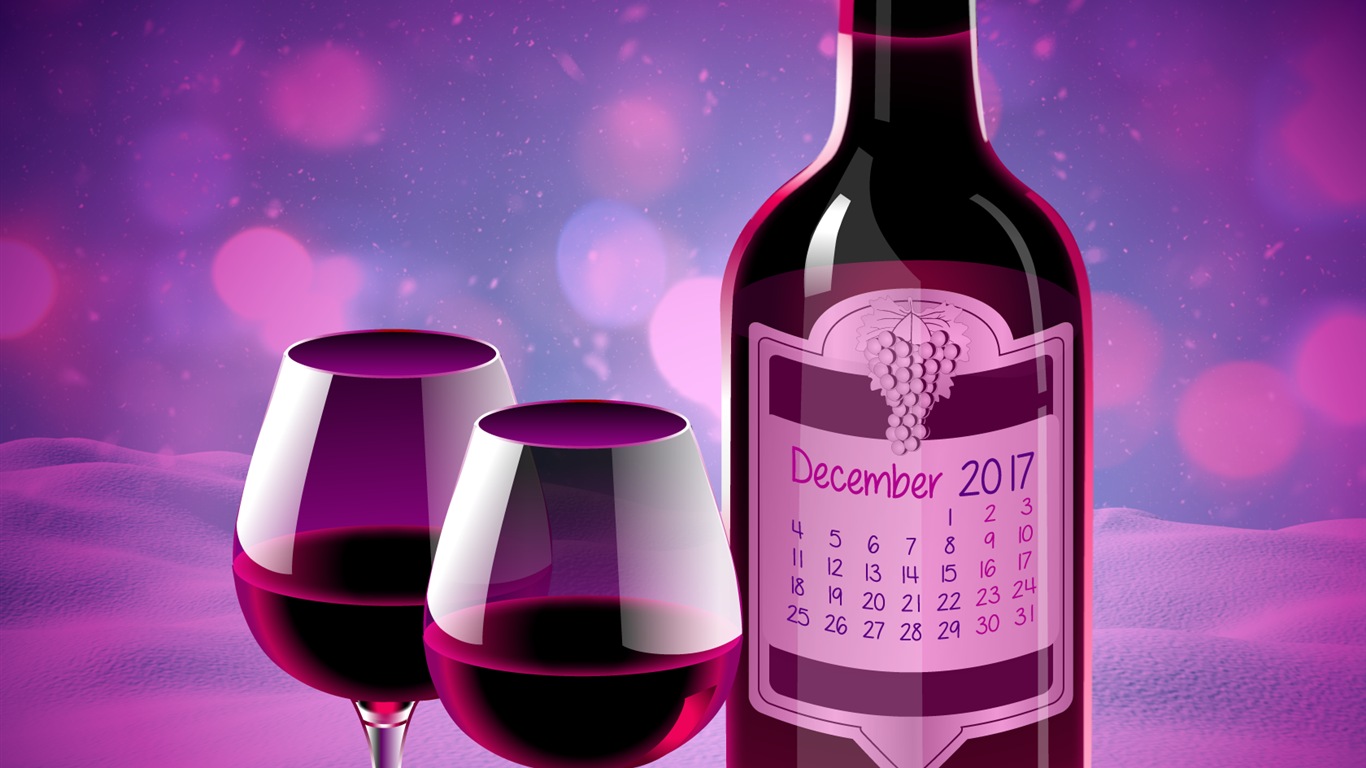 Dezember 2017 Kalender Hintergrund #30 - 1366x768