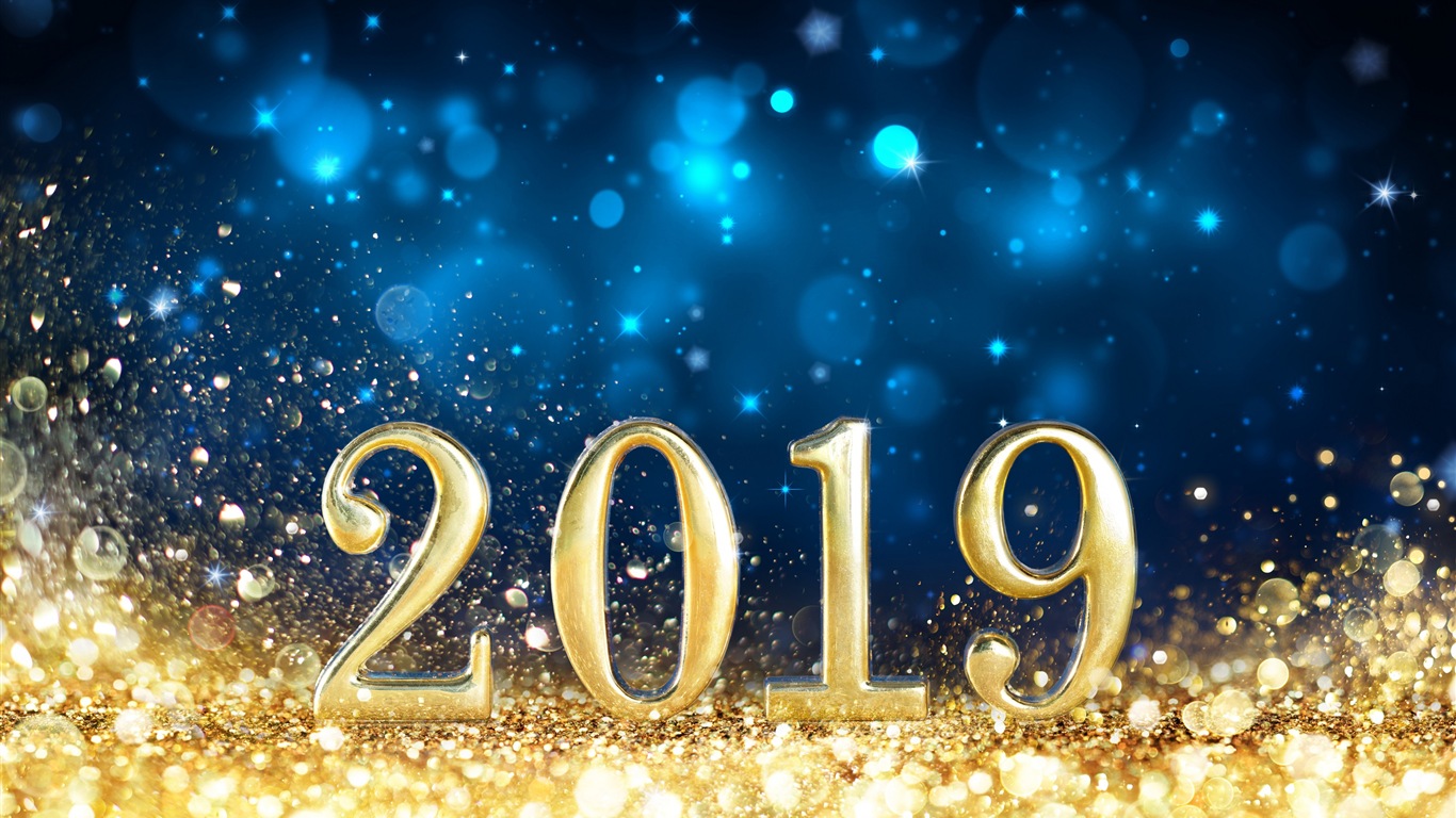 Frohes neues Jahr 2019 HD Wallpaper #5 - 1366x768