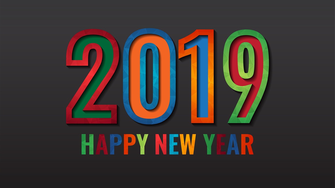 Happy New Year 2019 HD wallpapers #6 - 1366x768