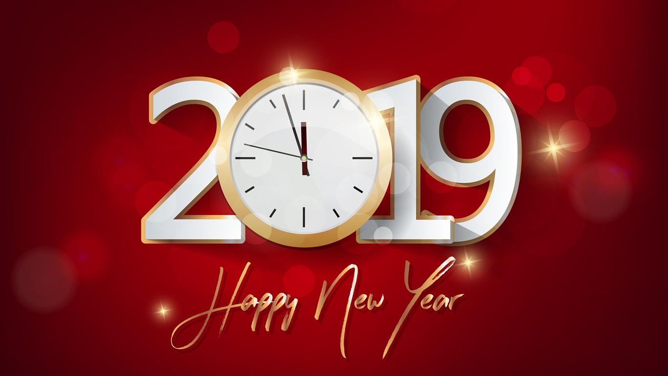 Happy New Year 2019 HD wallpapers #8 - 1366x768