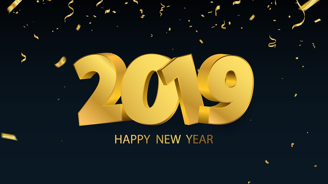 Frohes neues Jahr 2019 HD Wallpaper #13 - 1366x768