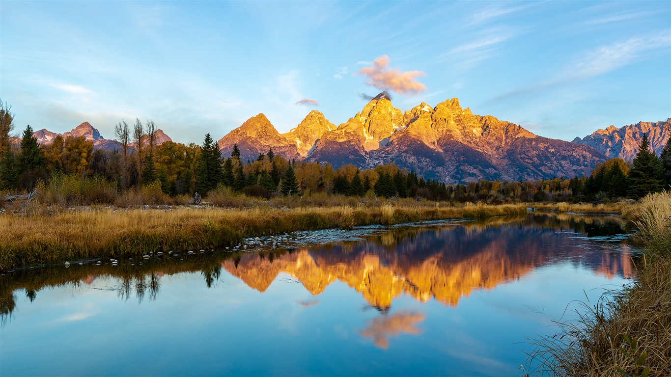 Fondos de pantalla de alta definición del paisaje nacional de los EE. UU. Parque Nacional Grand Teto #4 - 1366x768