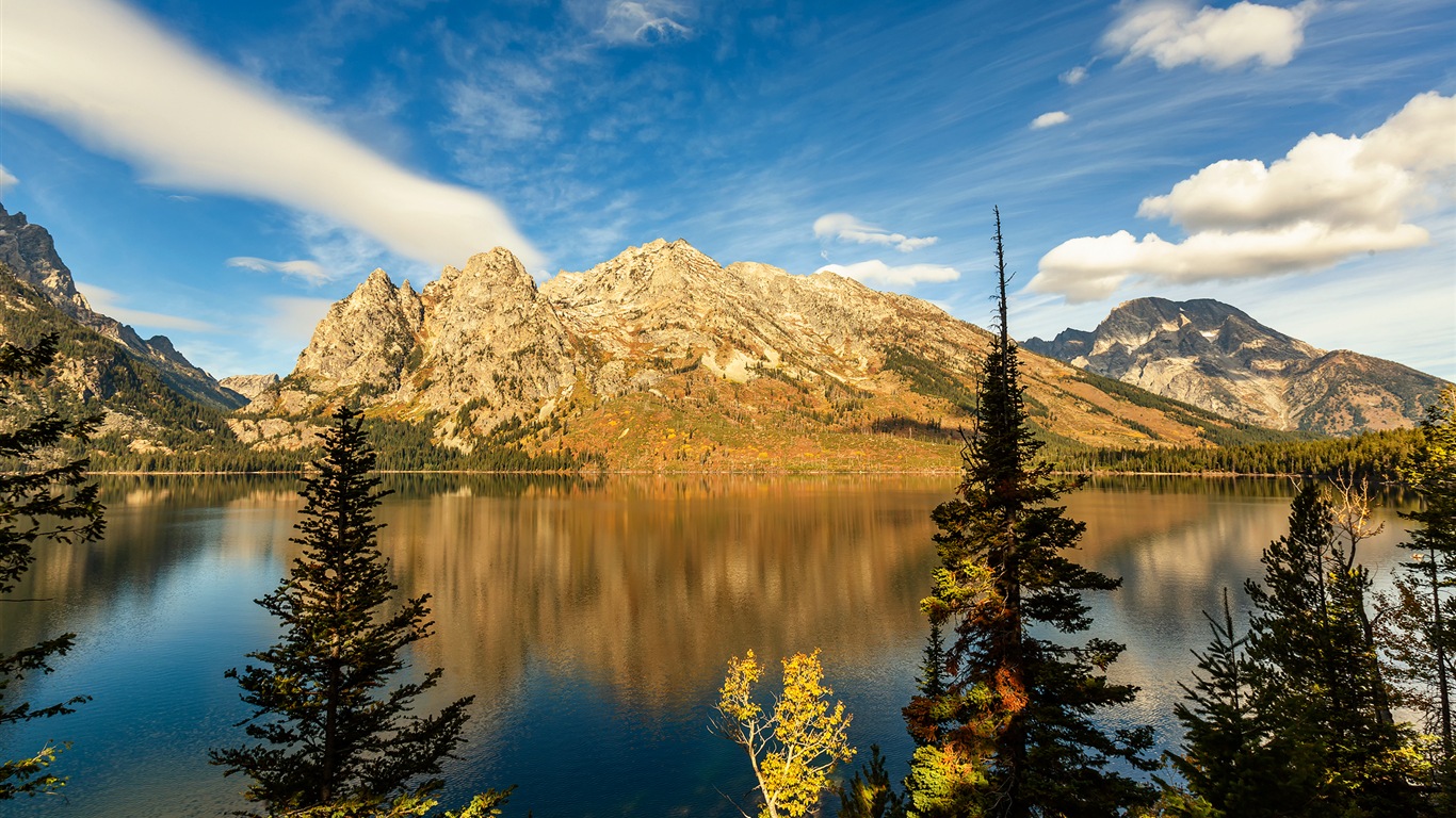 미국 그랜드 Teton 국립 공원 자연 풍경의 HD 월페이퍼 #15 - 1366x768