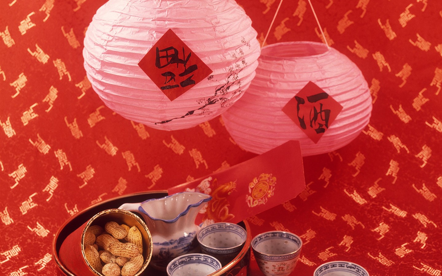Vent de la Chine papier peint rouge festive #47 - 1440x900