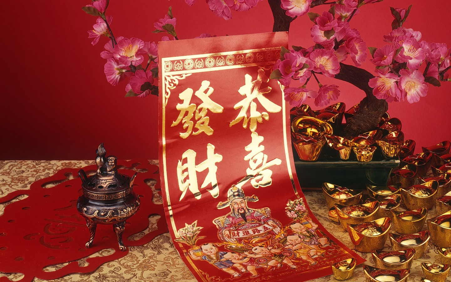 Китай Ветер праздничные красные обои #50 - 1440x900