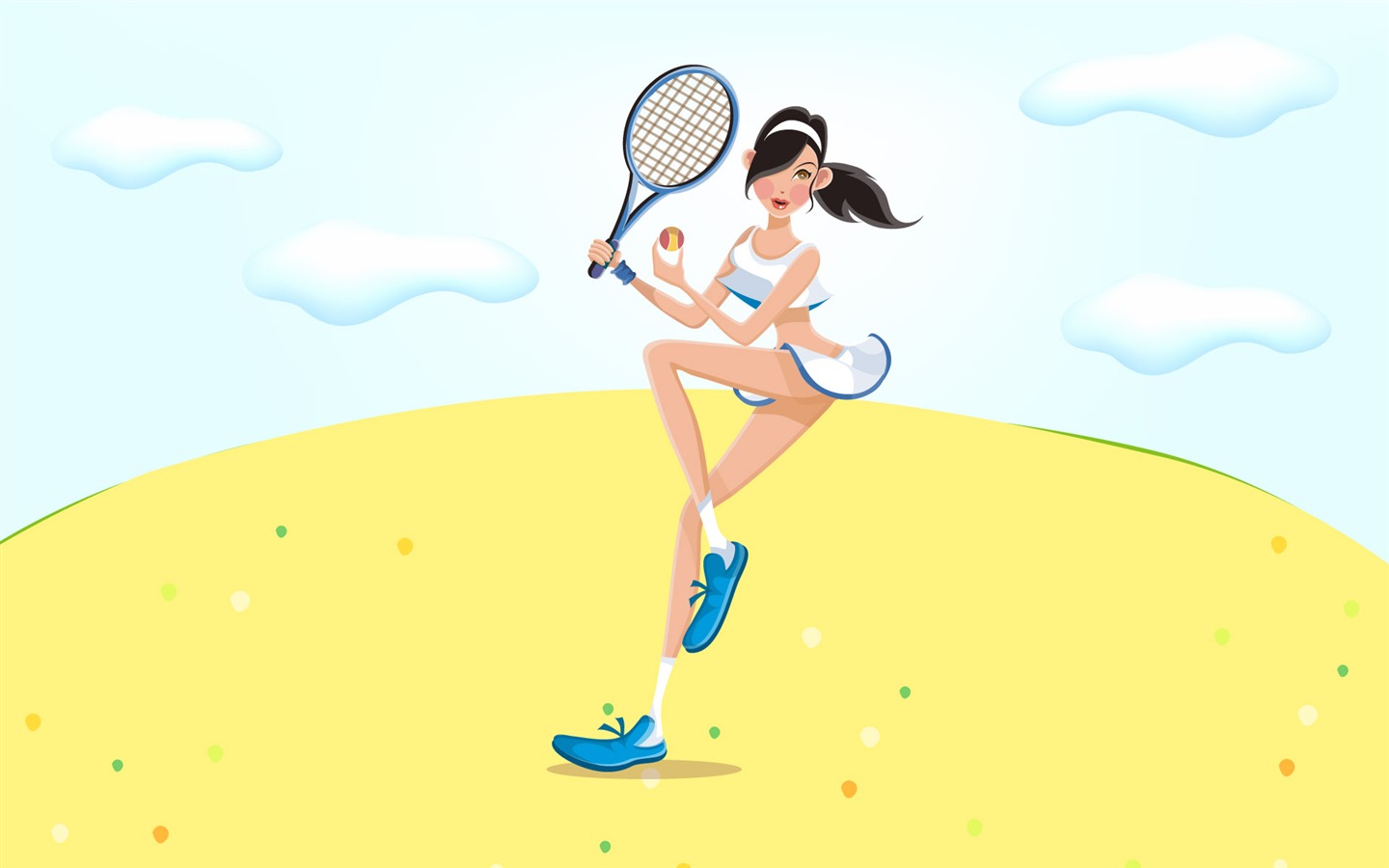 Vector women's leisure sports wallpaper #9 - 1440x900