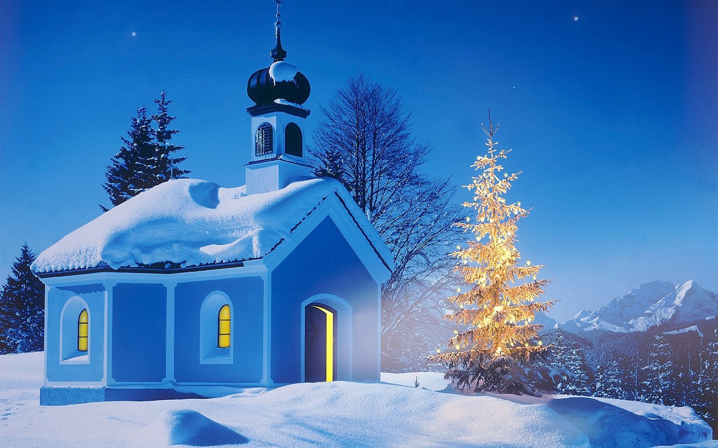 크리스마스 조경 시리즈 벽지 (3) #11 - 1440x900