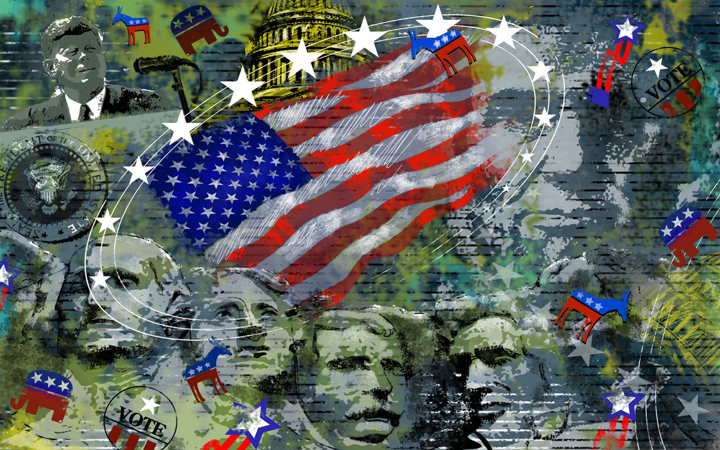 미 독립 기념일 테마 벽지 #20 - 1440x900