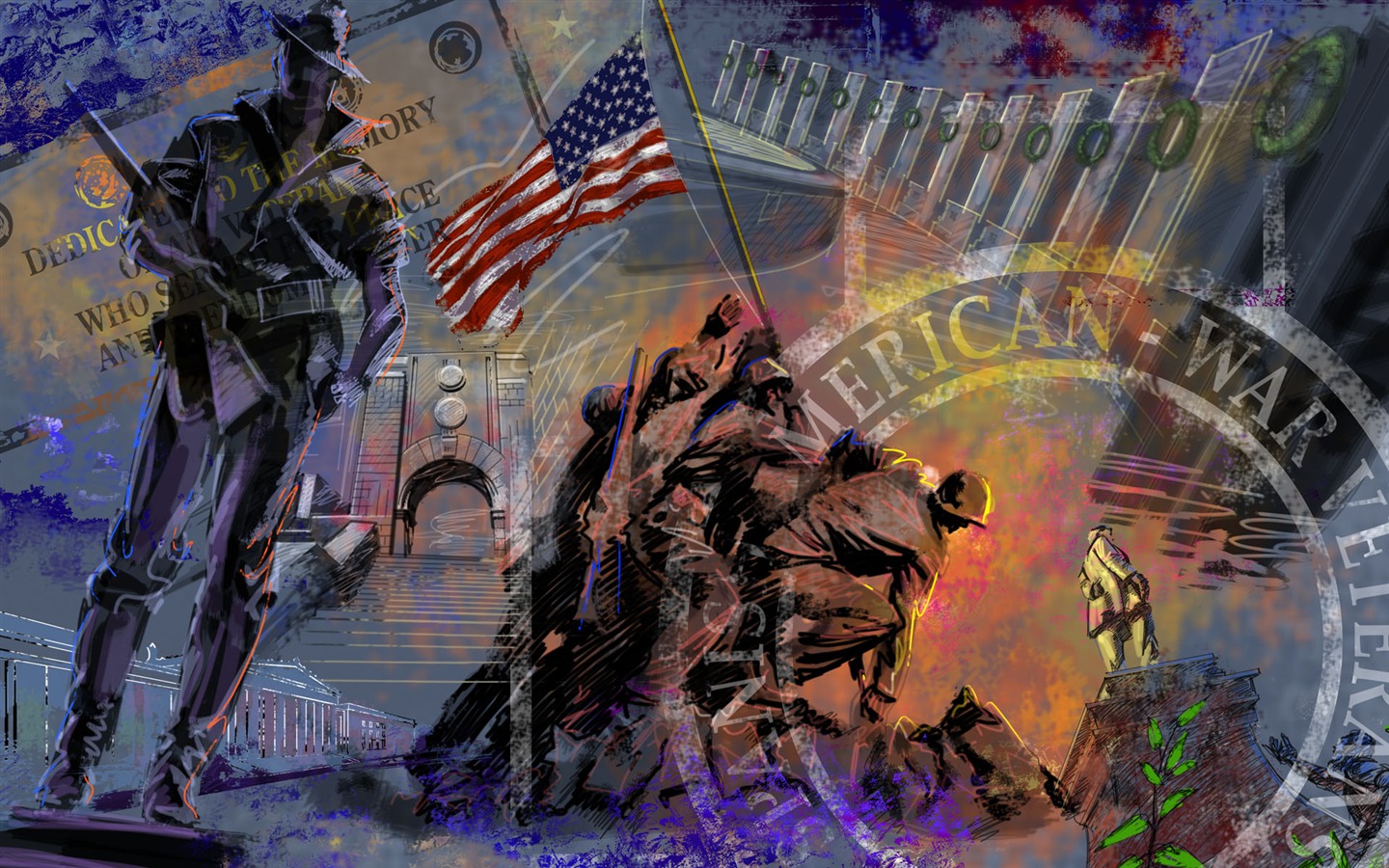 미 독립 기념일 테마 벽지 #32 - 1440x900