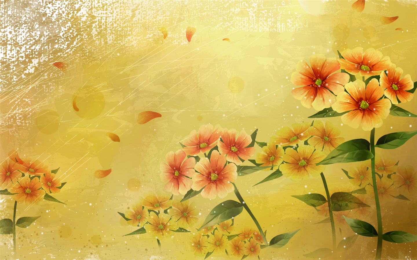 合成壁紙カラフルな花 #33 - 1440x900