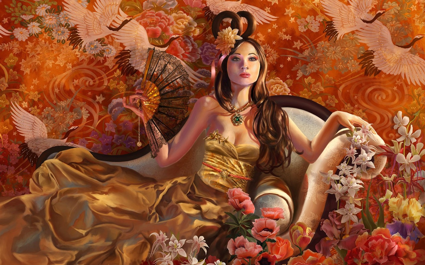 Belles femmes illustrateur fantasy fond d'écran #23 - 1440x900