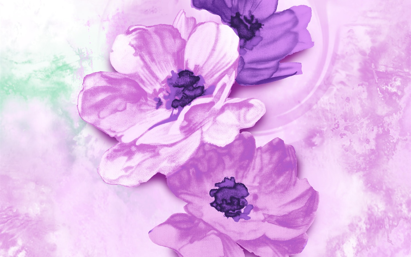 Exquisite Ink Flower Wallpapers #13 - 1440x900