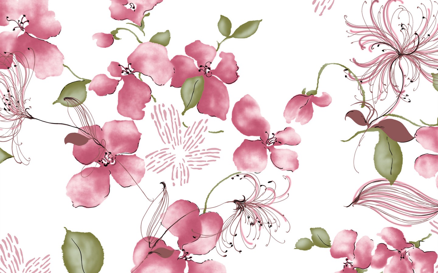 水墨花卉精美壁纸24 - 1440x900