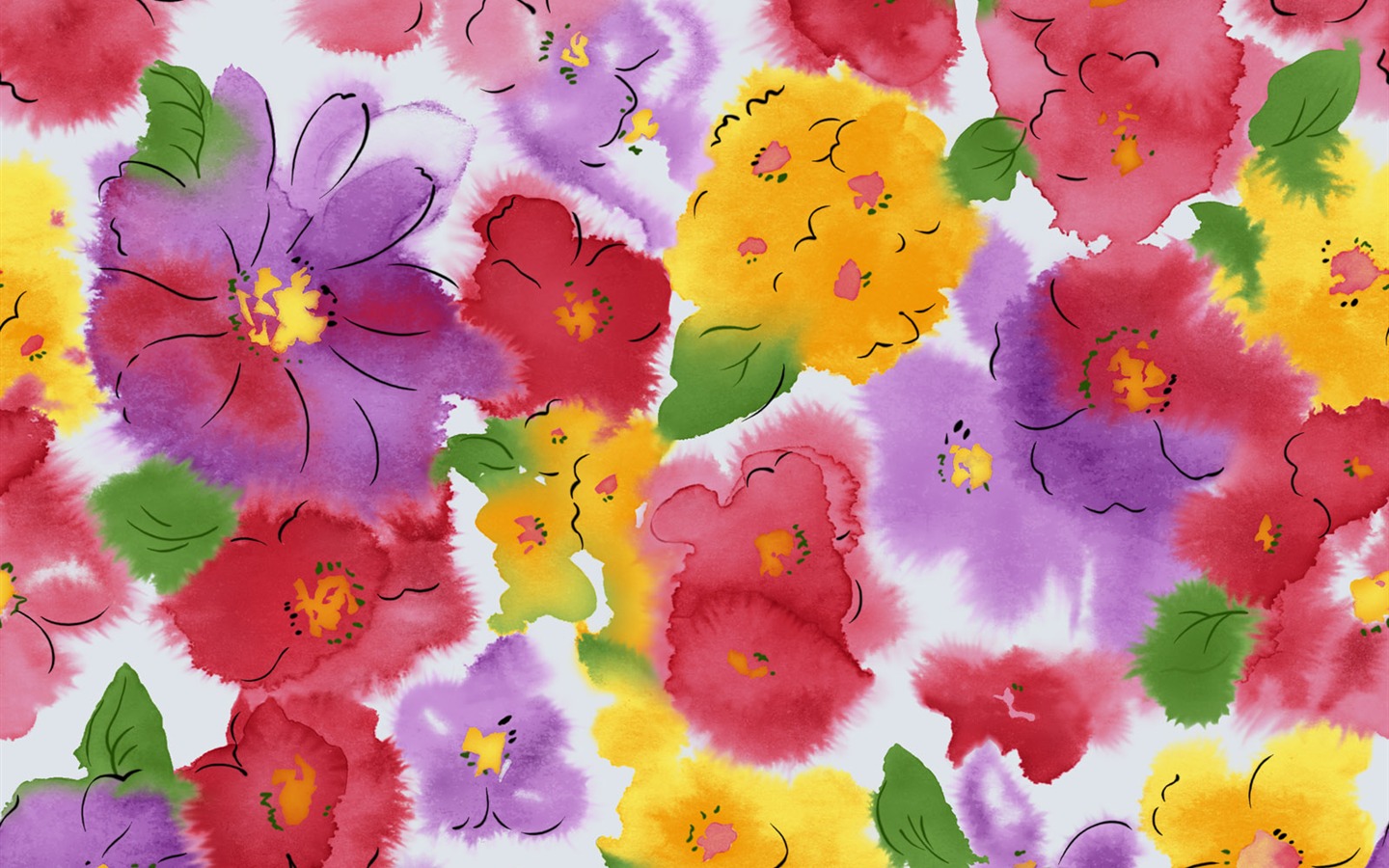 Fondos de pantalla de tinta exquisita flor #32 - 1440x900