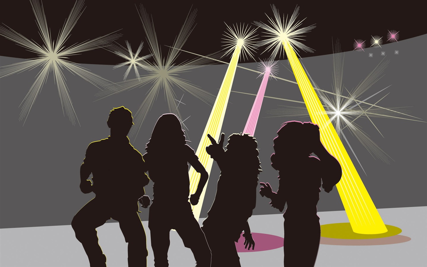 Vector People silhouette wallpaper (2) #18 - 1440x900